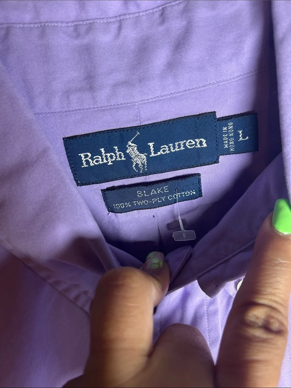 Polo by Ralph Lauren Men's Lavender Long-Sleeve Button-Down Shirt